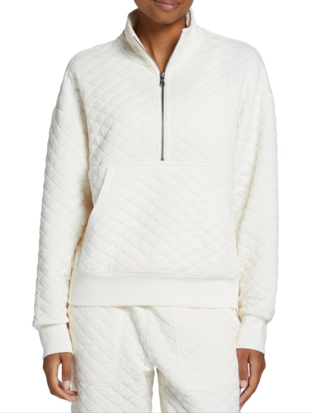 DSG Women's Oat Milk Quilted 1/2 Zip Pullover Size L